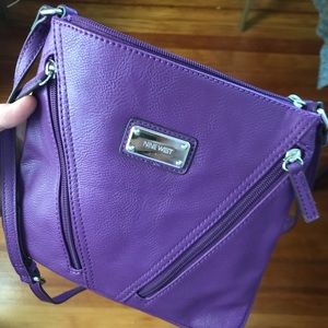 NWOT NINE WEST purple leather crossbody